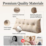 Triangular Wedge Headboard Pillow Bed Rest Backrest, Large Bolster Cushion Removable with Side Pockets Positioning Support for Reading Sitting Daybed Sofa Bunkbed, Brown 100cm (Brown-100cm) LOGICFEVER