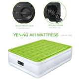 YENING Full Size Air Mattress with Built in Pump Raised Double Blow up Bed Inflatable Camping Airbed Electric 18 Inch Tall YENING