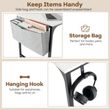 Tangkula 60" Conference Desk Set of 4, Modern Boardroom Desk with Storage Bag, Headphone Hook, Sturdy Metal Frame, Rectangular Seminar Table with Charging Station Tangkula