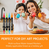 Pagather 48 Colors Acrylic Paint Markers, Dual Tip with Fine Tip and Brush Tip Pens for Stone, Wood, Calligraphy, Canvas, Ceramic, Metal, Glass, Rock Painting, DIY Crafts Pagather