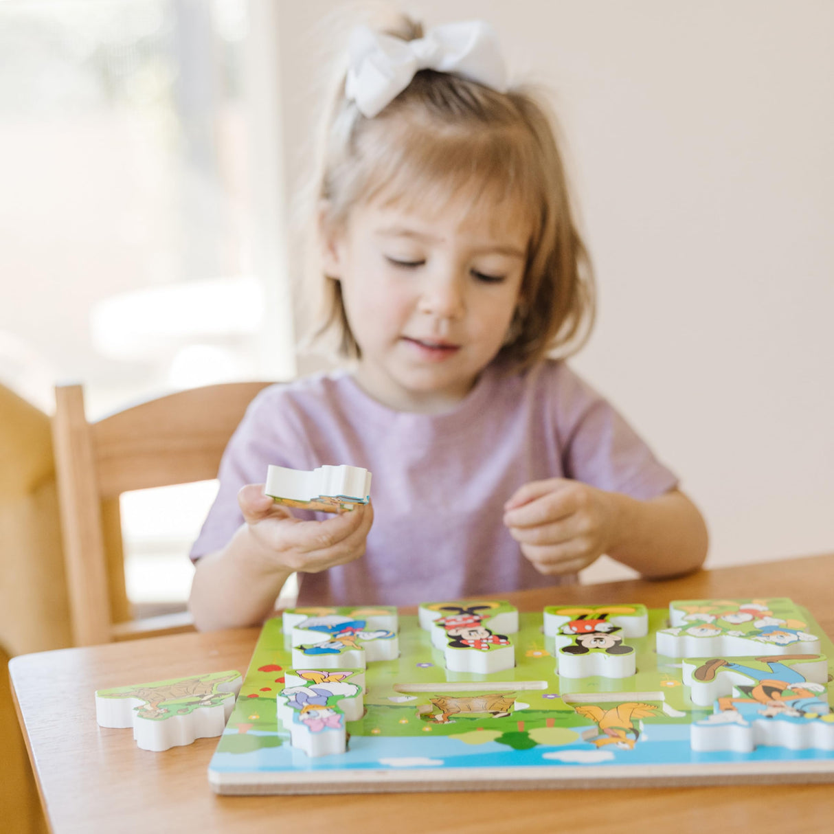 Melissa & Doug Disney Mickey Mouse Wooden Chunky Puzzle (8 pcs) Disney Characters Wooden Puzzle, Mickey Mouse For Toddlers And Kids Ages 2+ Melissa & Doug