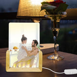 HSOKEW 2 Pack Sublimation Night Light Blank, Sublimation LED Acrylic Photo Frame Panel White 4" x 6" with Warm Light LED Night Light Picture Frame LED Wood Stand Light for Heat Press Machine Printing HSOKEW