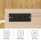 HOOBRO 43.3 Inch Kitchen Island with Charging Station, Rolling Kitchen Island with Storage, Kitchen Island Cart with Spice Rack and Hooks, for Kitchen, Living Room, White and Natural WN11UZD01 HOOBRO