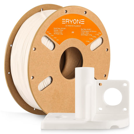 ERYONE Polypropylene Filament 1.75mm +/-0.03mm for 3D Printer, 3D Printing Filament PP 900g/Spool, White ERYONE