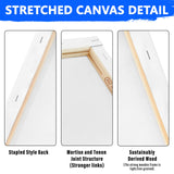 Heart Canvas for Painting, 24 Pack Art Stretched Painting Canvas, 100% Cotton Painting Canvas Supplies with 12 Ounce Triple Primed Acid-Free for Acrylics, Oils & Other Painting Media FROM ONE