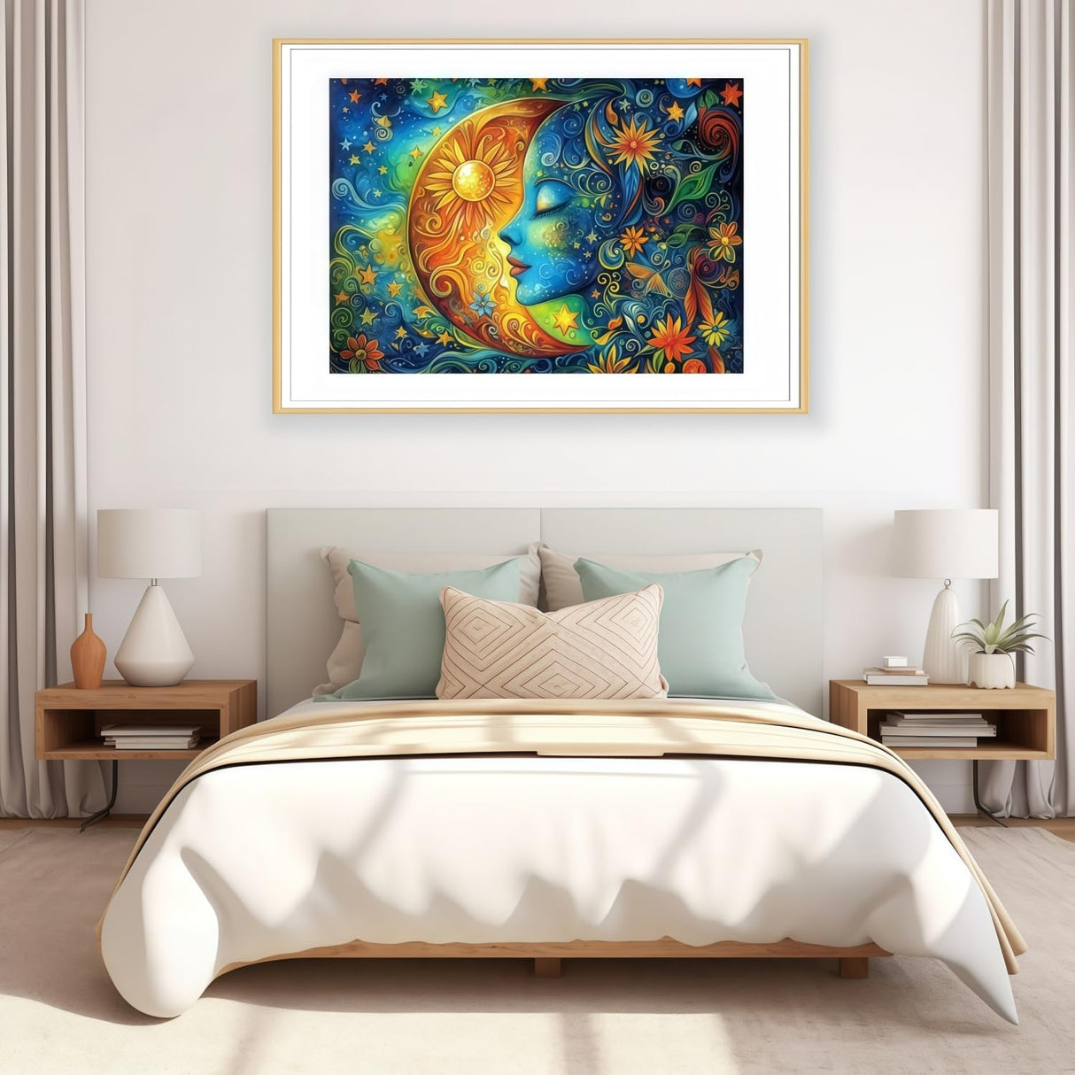 BYGFHLYW 5D Diamond Art Kits for Adults Beginner, Sun and Moon Adult Diamond Painting Kits, DIY Full Drill Round Diamond Dot Paint by Diamonds for Home Wall Art Decor 12x16inch BYGFHLYW