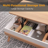 Bidiso Lift Top Coffee Center Table with Hidden Storage Compartment, Easy-to-Assembly , Dining Table for Living Room Reception/Home Office, Oak Bidiso