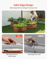 VEVOR 3 Pcs 2x2x1ft Round Galvanized Raised Garden Bed Kit, Outdoor Metal Raised Beds for Gardening Vegetables, Easy Assembly Garden Planter Box for Flowers Fruits with Open Base VEVOR