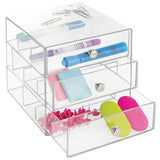 iDesign Plastic Divided 3-Drawer Vanity & Countertop Organizer – 7" x 6.5" x 6.5”, Clear iDesign