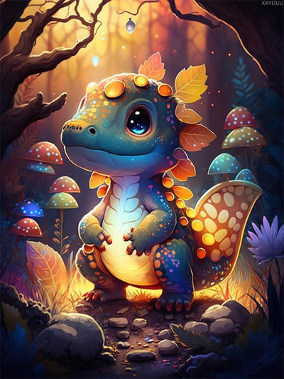 KAYEIUU Dinosaur Diamond Art Painting Kits, Colorful Animals 5D Diamond Painting for Adults Beginners DIY Full Drill Round Art Gems for Home Wall Decor 12x16inch