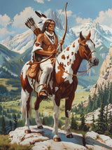 Generic DIY 5D Diamond Paint Kits for Adults American Native Indian Man and Horse Full Square Drill Diamond Art Painting Gems Cross Stitch for Home Wall Art Decoration 12x16inch Generic