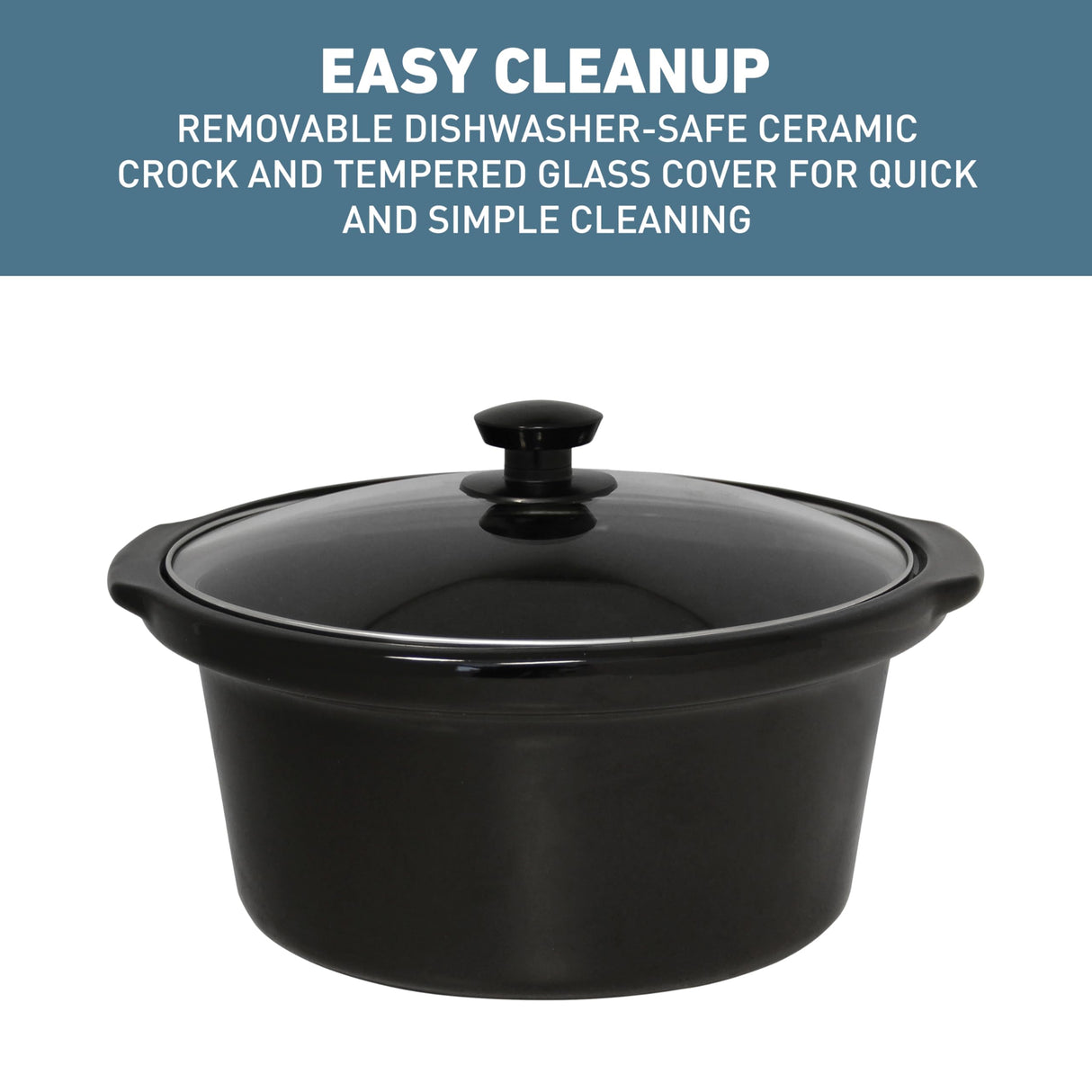 West Bend Slow Cooker 4-Quart Manual Crockery Style with Dishwasher Safe Oval Ceramic Crockpot and Glass Lid Two Temperature Settings Plus Keep Warm, 210-Watts, Black West Bend