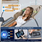 Notired Massage Chair Full Body, 2025 Zero Gravity SL-Track Shiatsu Massage Recliner Chairs with 12 Auto Modes, Foot Rollers, Waist & Calf Heating, Thai Yoga Stretch, AI Control & Body Scan L183 Beige Notired