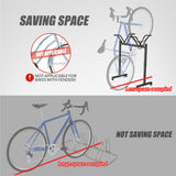 Sttoraboks 2 Bikes Floor Stand,Adjustable Bicycle Parking Rack with Hook for Garage/Indoor/Outdoor,Metal Cycle Storage Organizer Rack for Road Bikes Sttoraboks