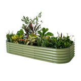 Vego garden Raised Garden Bed Kit, 17" Tall 10 in 1 Modular Metal Raised Garden Beds Kit, Metal Planter Box for Vegetables, Flowers, Herbs, Olive Green Vego garden