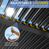 Amopatio 10' X 10' Louvered Pergola, Aluminum Outdoor Pergola with Adjustable Rainproof Roof, Metal Patio Hardtop Gazebo for Backyard, Deck, Garden (Khaki Curtain) Amopatio