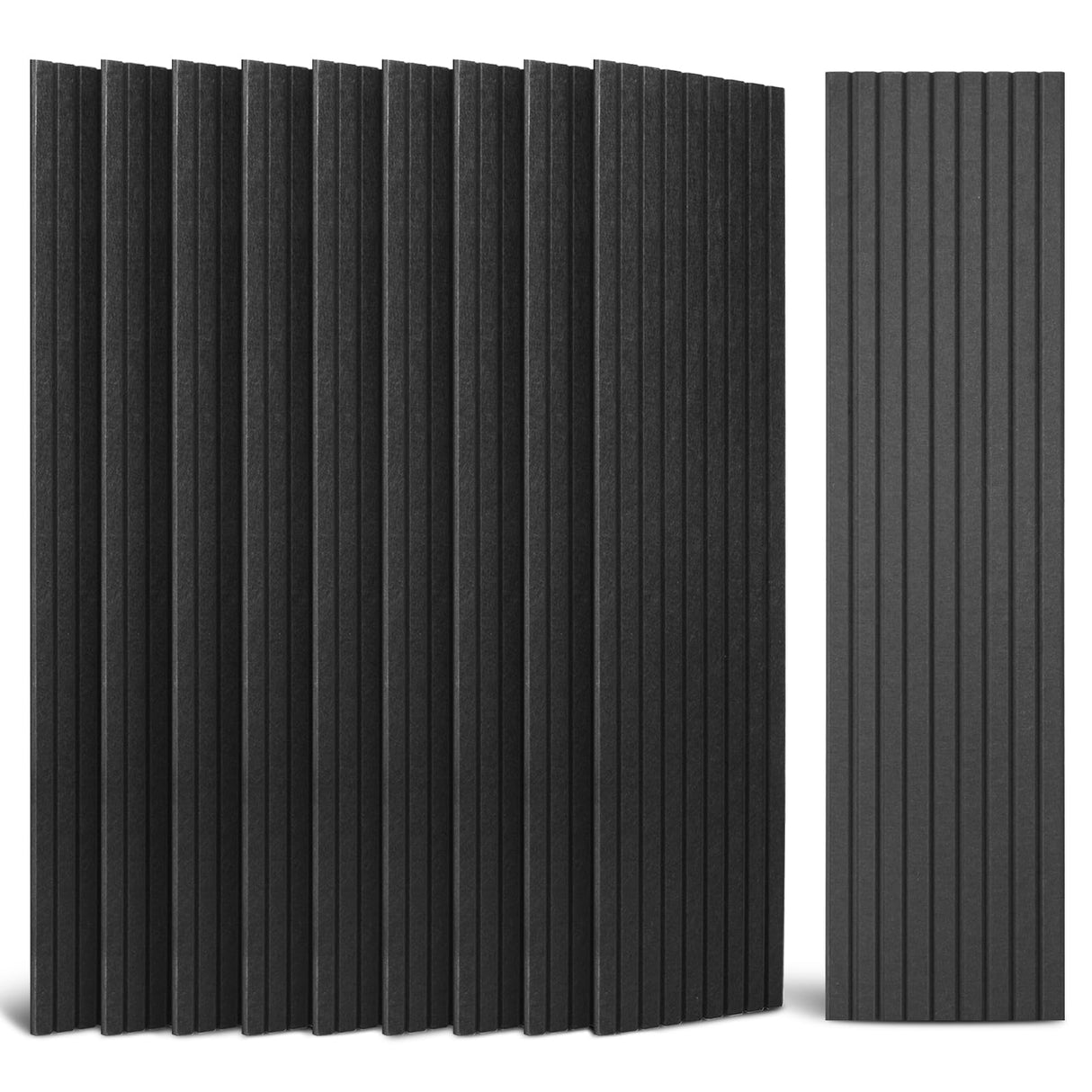 Art3dwallpanels 10 Pack Acoustic Panels, 48" X 12" X 0.35" Soundproof Wall Panels, Self Adhesive High Density Sound Absorbing Acoustic Treatment for Recording Studio, Office, Black Art3dwallpanels