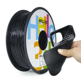 HEllO3D TPU Filament 1.75mm Flexible 3D Printer Filament,85A Soft 3D Printer Filament,TPU Elastomer 3D Filament,Vacuum Packed,Dimensional Accuracy +/- 0.05mm,1Kg Spool (1KG)(Black) HELLO3D