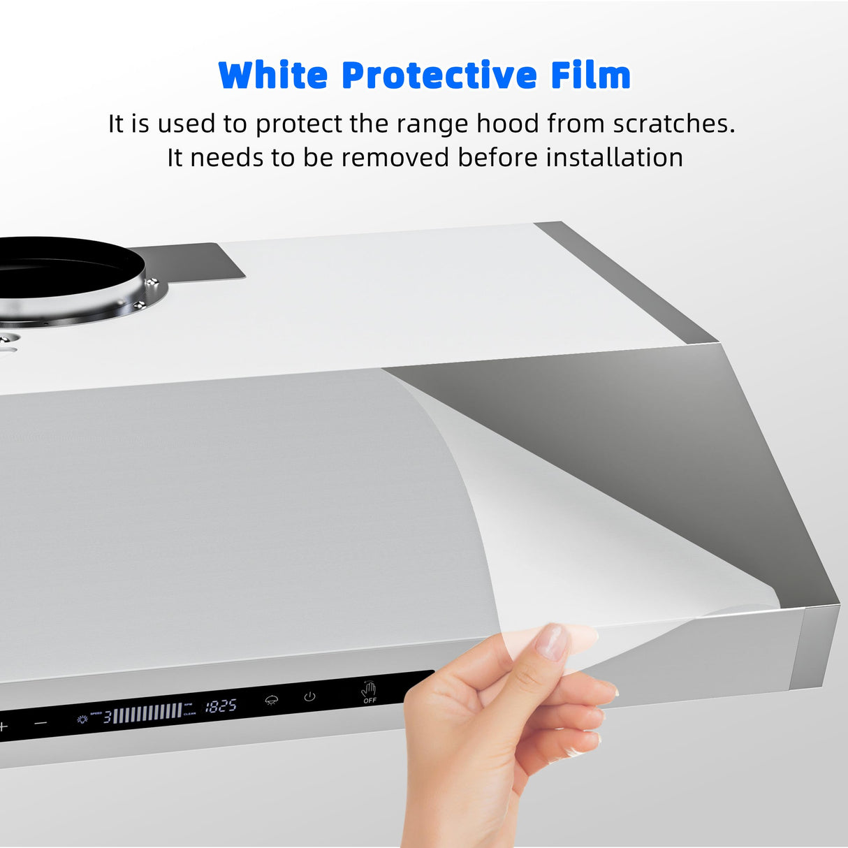 FIREGAS Range Hood 30 Inch Under Cabinet, 450 CFM Ducted/Ductless Kitchen Hood with 3 Speed Fan, Stove Hood Vent with Gesture and Touch Control, Delay Function and LED Lights, Charcoal Filter FIREGAS