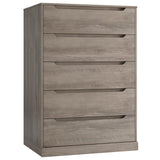 HOSTACK 43.3" Tall Modern 5 Drawer Dresser for Bedroom, Large Chest of Drawers with Storage, Wood Clothes Storage Organizer with Cut-Out Handle, Accent Storage Cabinet for Living Room, Ash Gray HOSTACK