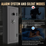 KAER Fireproof Gun Safe Biometric 20 Gun Safe for Rifles and Pistols 30 Minute Fire Protection Heavy-Duty Fingerprint Gun Cabinet for Shotguns with Digital Keypad, Large Quick Access (Grey) KAER