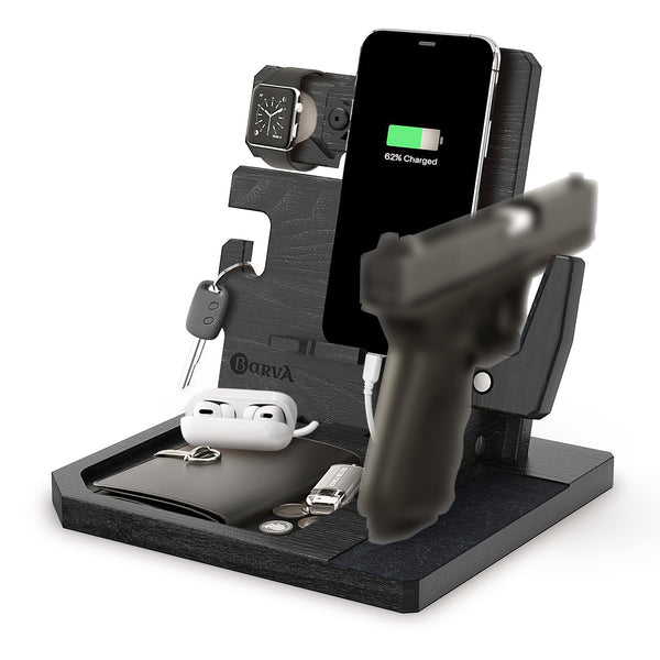 Charging Station Phone Holder For Nightstand Wood Phone Docking