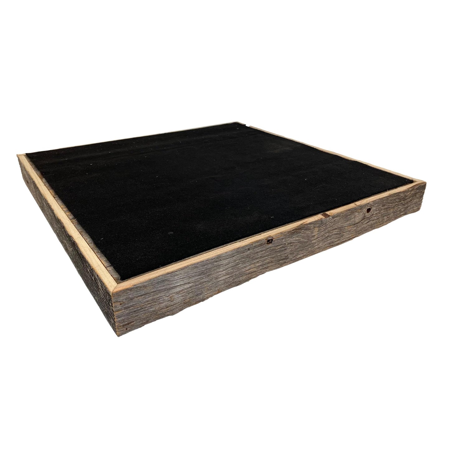 Barnwood USA Extra Large Ottoman Tray with Anti Scratch Felt Pad - Rustic Reclaimed Wood Square Ottoman Trays - Perfect for Ottomans, Coffee Tables, and Office Desks - 24"x24" - Natural Weathered Gray