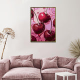 AIBOERL Square Drill Cherry Diamond Art Kits for Adults,Cherry 5D Diamond Painting Kits for Adults Beginners,DIY Square Diamond Dot Painting Gem Art Kits for Adult, Home Wall Decor 12x16Inch AIBOERL