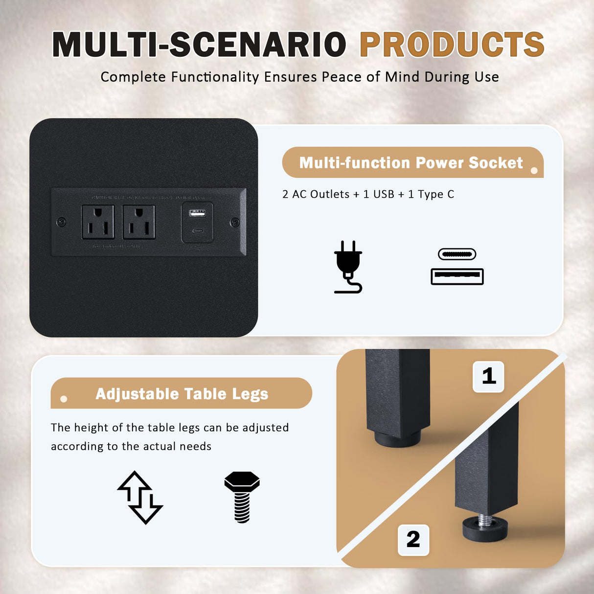 WARCAT 55-75 Gallon Aquarium Stand, Fish Tank Stand, Support up to 1200 lbs, 52" L x 19.68" W Tabletop, Built-In Power Outlet, Dual Storage Cabinets and Shelves (Black) WARCAT