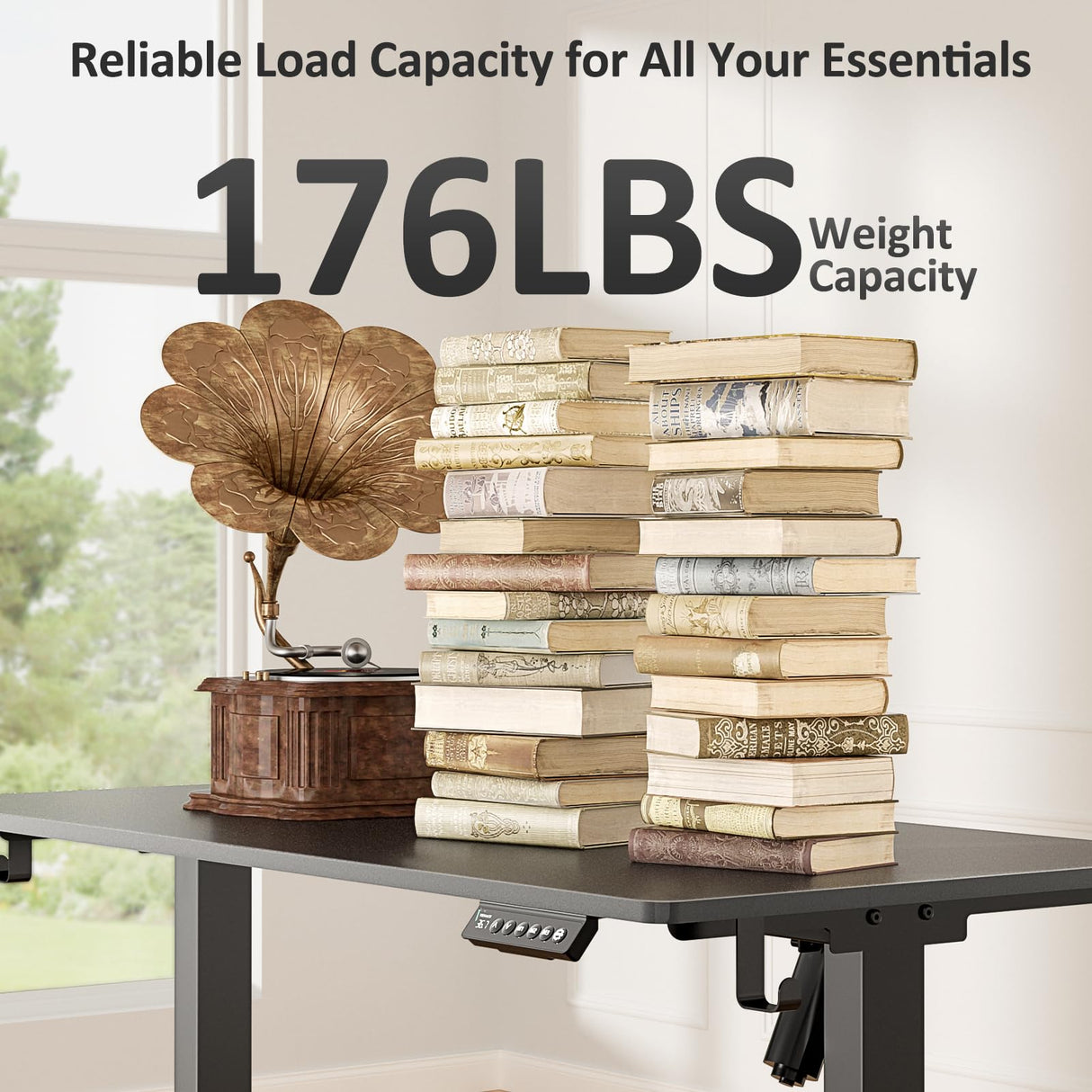 VVENACE 55 Inch Electric Standing Desk Adjustable Height with Wheels,Sit Stand Up Desk,Home Office Desk,Computer Workstation Desk,Gaming Desk,Rolling Desk,Work Desk (Spliced Desktop,Black) VVENACE