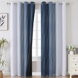 Estelar Textiler Navy Blue and Greyish White Blackout Curtains 108 Inches Long, Thermal Insulated Long Curtains for Bedroom, Full Light Blocking Energy Saving Drapes for Living Room,52Wx108L, 2 Panels Estelar Textiler