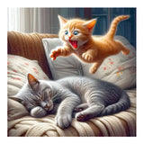 FHBUBPUP Cat Diamond Art Kits for Adults - Diamond Painting Kits for Adults Beginners - DIY Full Drill Round Diamond Dot Gem Art, Craft Gift Suitable for Home Wall Decoration 12×12Inch FHBUBPUP