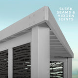 Backyard Discovery Ridgedale Modern Steel Cabana Pergola with Conversation Seating in Pumice Backyard Discovery