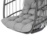 Yechen Swing Egg Chair Without Stand Indoor Outdoor, Foldable Wicker Rattan Hanging Egg Chairs Hammock Egg Basket Chair with Aluminum Frame & UV Resistant Cushions for Bedroom Patio Porch Yechen