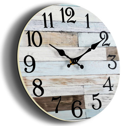 KECYET Wall Clock - 10 Inch Silent Non-Ticking Wall Clocks Battery Operated Coastal Country Style Decorative for Living Room, Kitchen, Home,Bathroom, Bedroom, Laundry Room - WoodArtSupply