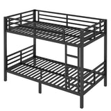 Bellemave Twin XL Over Twin XL Bunk Bed for Adults with Ladder & Full-Length Guardrails, Metal Heavy Duty Bunk Bed Frame with Sturdy Slats, Noise Free, No Box Spring Needed, Black Bellemave