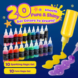 Magic Water Elf Toy Kit, Aqua Fairy Water Gel Kit for Kids with 20 Magic Gel & 10 Molds,Make Your Own Water Pets & Squishy Toys, Craft Kits for Kids Ages 8 9 10 Years Old TMOL