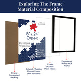 18x24-1.25" Flat Black Puzzle Frame - Elevate Your Art and Puzzles with Modern Elegance - Ready to Hang - Hardware and Plexiglass Included - The Perfect Showcase for Your Masterpieces PictureFrameFactoryOutlet