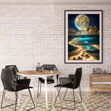 ZQEATRY Moon Diamond Painting Kits for Adults,DIY Moonlight Beach Diamond Art Kits,5D Full Drill Painting Kits with Arts and Crafts for Home Wall Decor 11.8 X 15.7Inch ZQEATRY