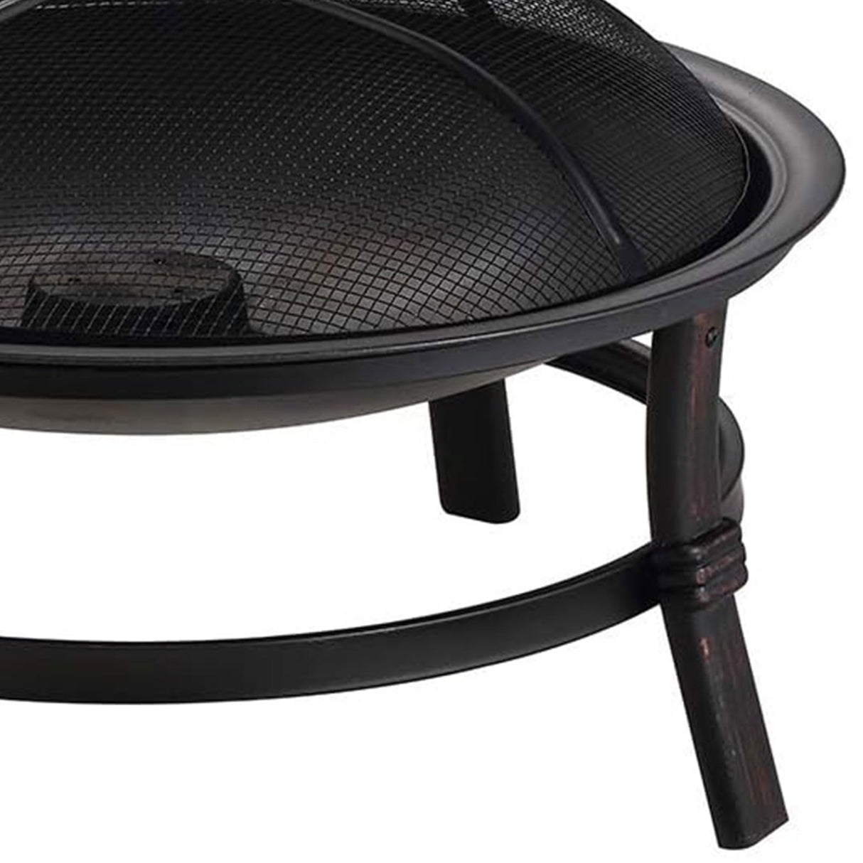 Mr. Bar-B-Q 29 Inch Wood Burning Steel Fire Pit Bowl Outdoor Bonfire Fireplace with Spark Screen and Poker for Deck, Patio, and Backyard Porch, Black Endless Summer