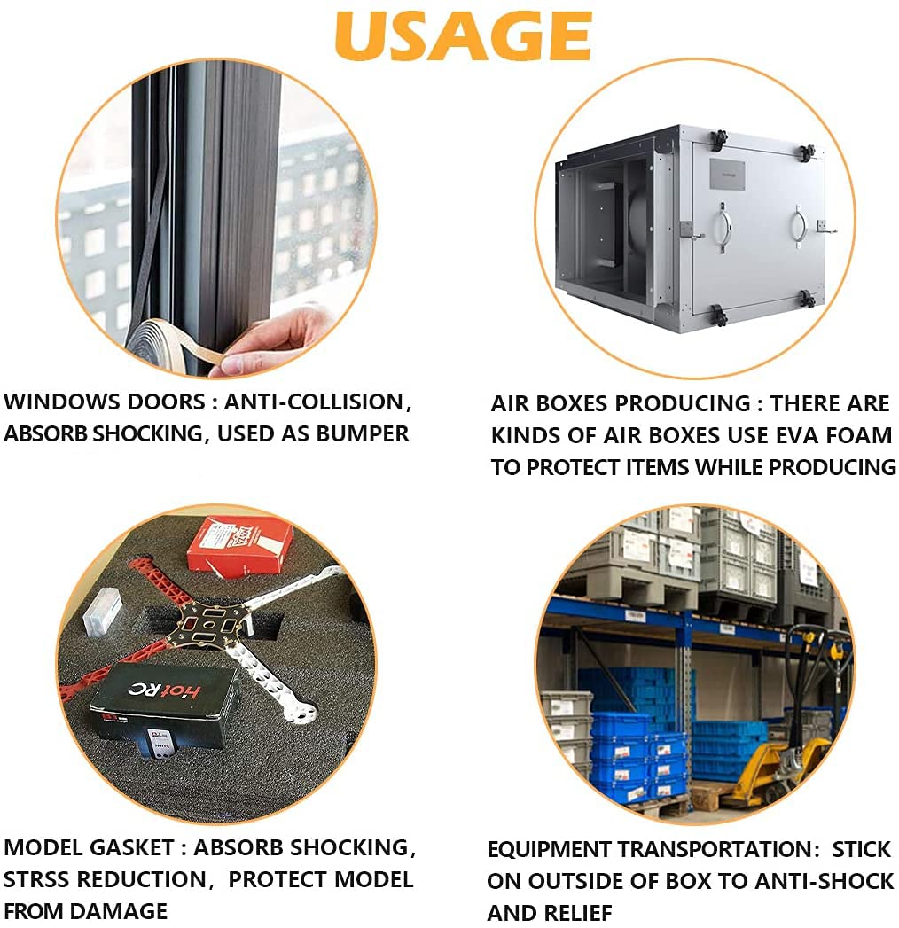 CloudBuyer Foam Weather Stripping-2 Rolls, 1 Inch Wide X 3/4 Inch Thick, Insulation Foam Strips with Adhesive for Door,Automotive,Air Conditioner Seal, Total 13 Feet Long (6.5ft x 2 Rolls) CloudBuyer