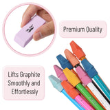 Mr. Pen- Pencil Erasers Set, 66 Pack, 6 pc Hand-Held(Pastel Colors) & 60 pc Pencil Top Erasers(Twilight Colors), Latex-Free, No Smudge & No Paper Tear Mr. Pen