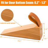Wood Door Stopper, Solid Wooden Non-Slip Door Wedges, Sturdy and Durable Door Stop Wedge, Door Stopper Fit for Door Bottom Seam (0.2" - 1.3") 1 Pack e-Times