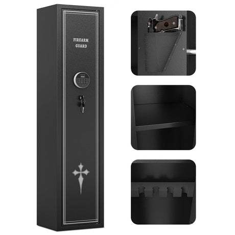 KAER 2-3 Gun Safe, 52''Height Gun Safe for Rifles and Pistols, Metal Safe, Rifle Safes for Home, Gun Safes with Adjustable Gun Rack KAER