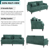 JOYBASE 2 Pieces Living Room Furniture Sets, Loveseat Couch and Accent Chair, Mid-Century Modern Sofa Set for Living Room, Apartment, Office, Bedroom (Emerald, Chenille) JOYBASE