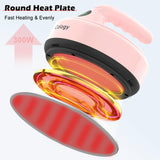 Calogy Mini Heat Press, 5" Diameter Circle Heat Press Machine for T-Shirt Portable, 4 Levels Temp Max 410℉, Small Iron for Crafts, Coaster, Bag, Pillow, Ceramic, Sublimation Ink Heat Transfer (Pink) Calogy