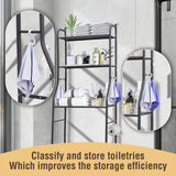 Metal Over Toilet Storage Stand Above Bathroom Organizers and Storage Cabinet Behind Over The Toilet Shelf Rack 3 Tier Bathroom Shelves Over Toilet Freestanding Space Saver with Toilet Paper Holder Rindoujin