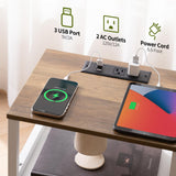 Yoobure Farmhouse Nightstand with Charging Station, Wood Night Stand End Table with USB Ports, LED Bed Side Table with Storage Cabinet, Bedside Table for Bedroom, Living Room White Yoobure