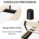 SHA CERLIN Queen Upholstered Platform Bed Frame with Vertical Channel Tufted Velvet Fabric Adjustable Headboard, Wooden Slats Support, Mattress Foundation, Box Spring Optional, White SHA CERLIN