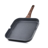 SENSARTE Nonstick Grill Pan for Stove Tops, Versatile Griddle with Pour Spouts, Square Big Cooking Surface, Durable Skillet Indoor & Outdoor Grilling. PFOA Free, 9.5 Inch SENSARTE